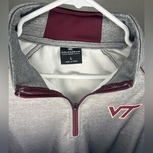 Colosseum Gray and Maroon Quarter-Zip Pullover